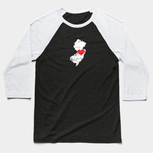 <3 New Jersey State Map Gift T Shirt for Men Women and Kids Baseball T-Shirt